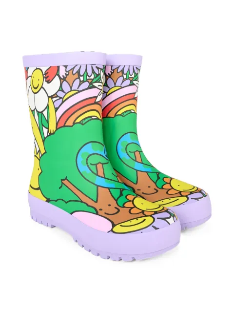Stella McCartney Kids Earth Friends graphic wellies boots