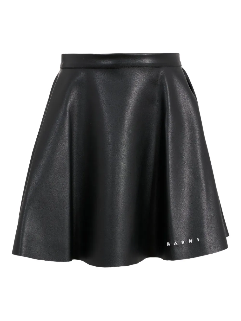 Marni Kids embroidery-logo skirt - Nero