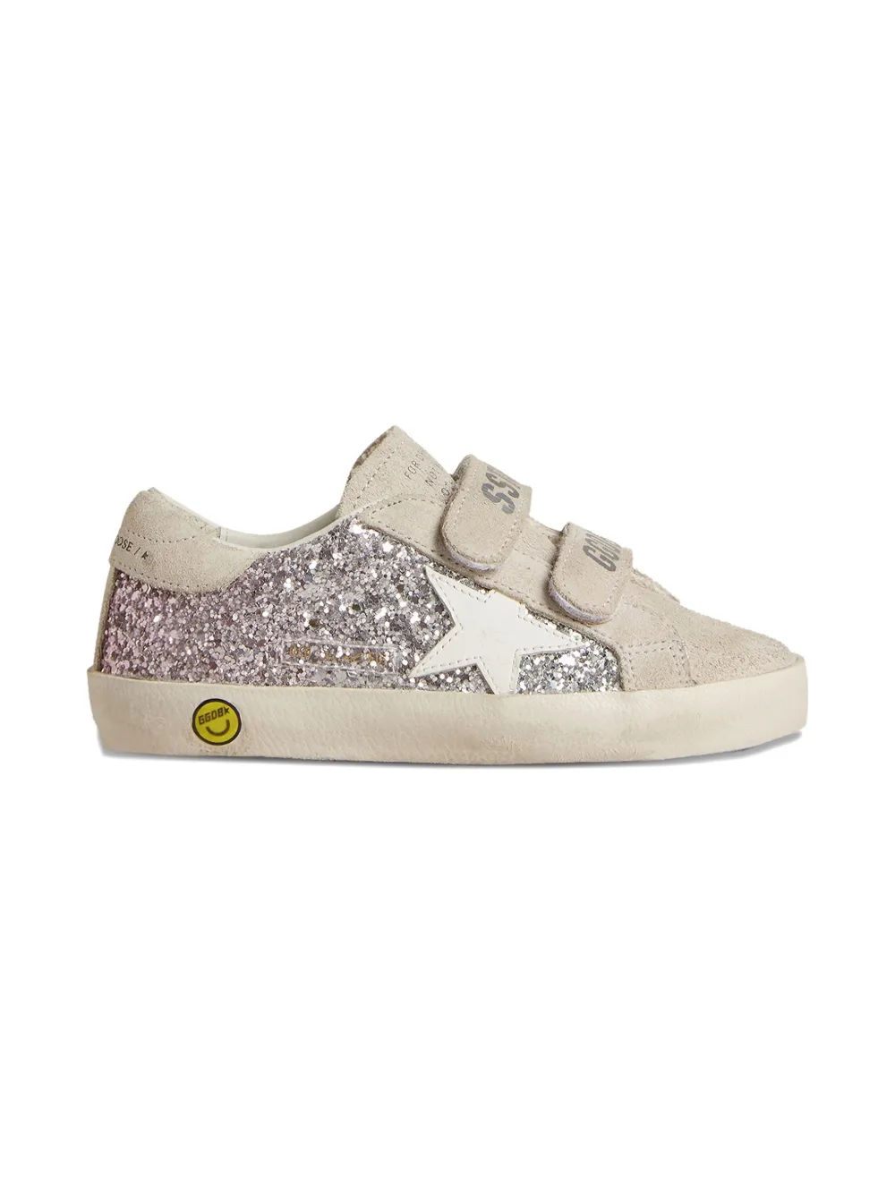 Golden Goose Glitter Star Strap Trainers In Neutral