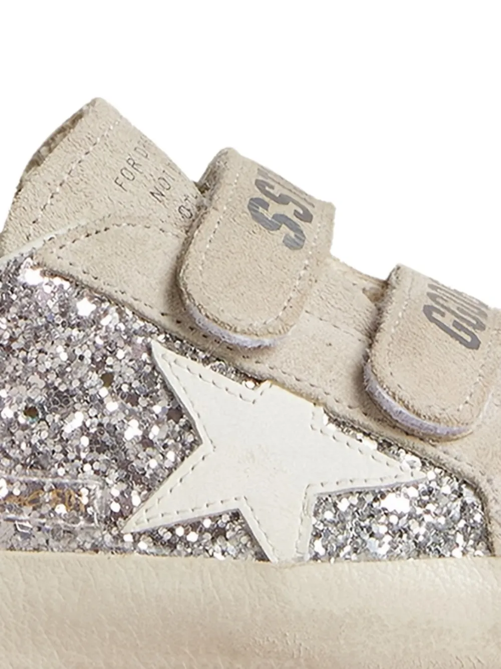 Golden Goose Kids glitter star strap trainers - Beige