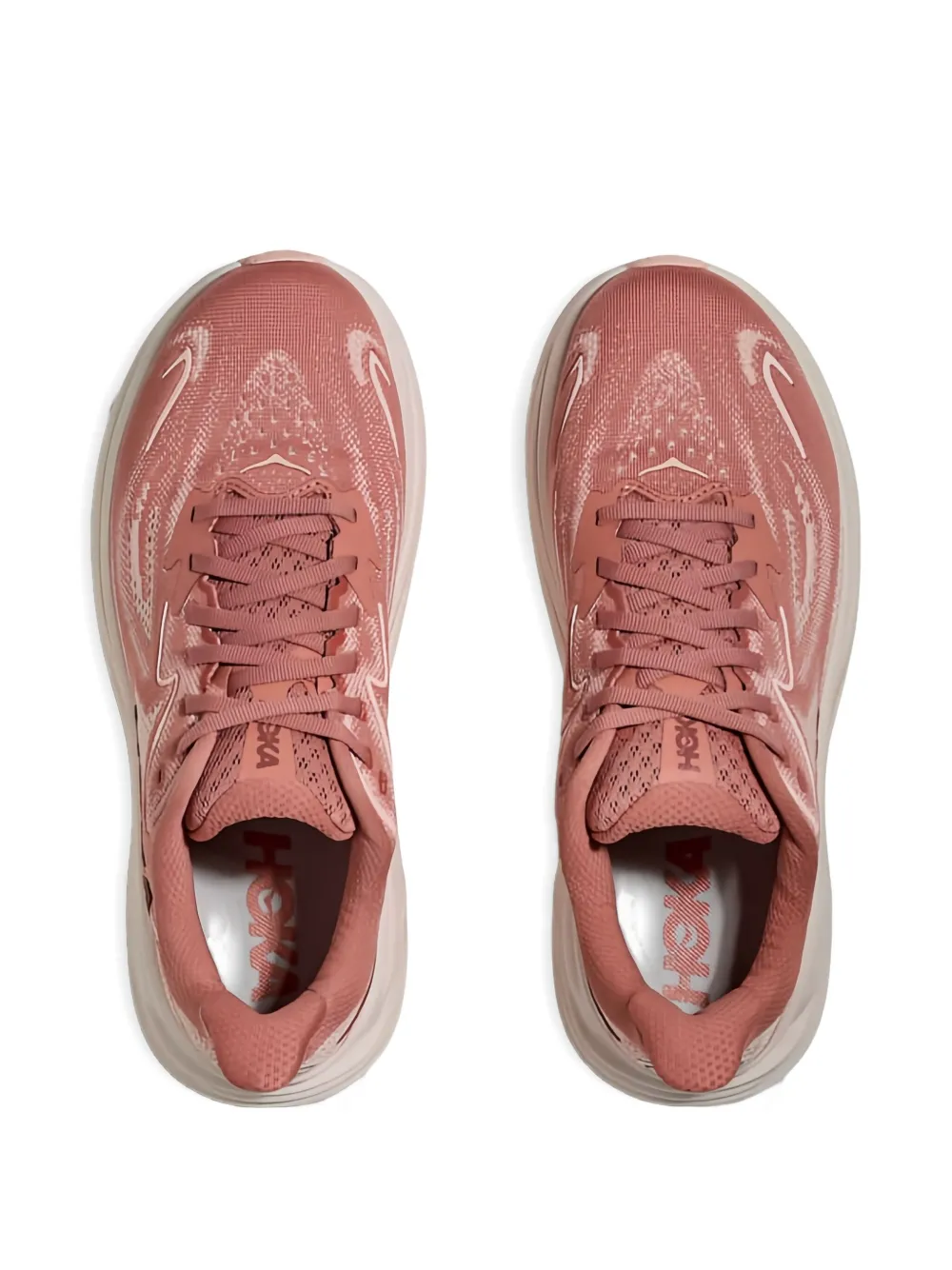 HOKA Clifton 10 lace-up sneakers Roze