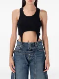 Jean Paul Gaultier ribbed garter tank top - Black