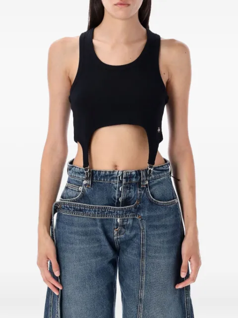 Jean Paul Gaultier ribbed garter tank top