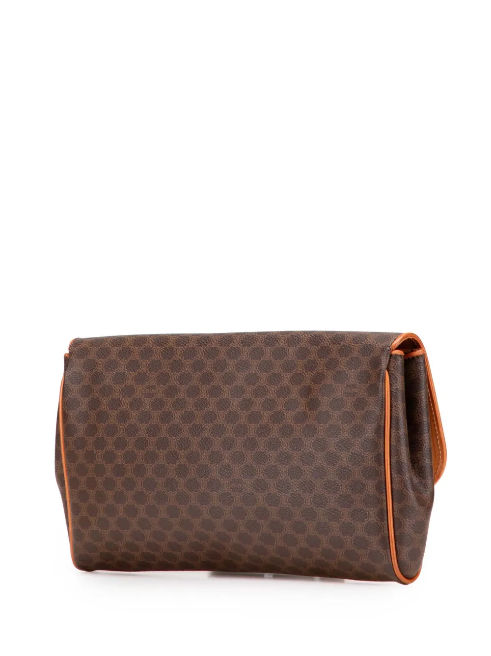 Pre-owned Celine 1993 Macadam Coated Canvas Clutch Bag In Brown