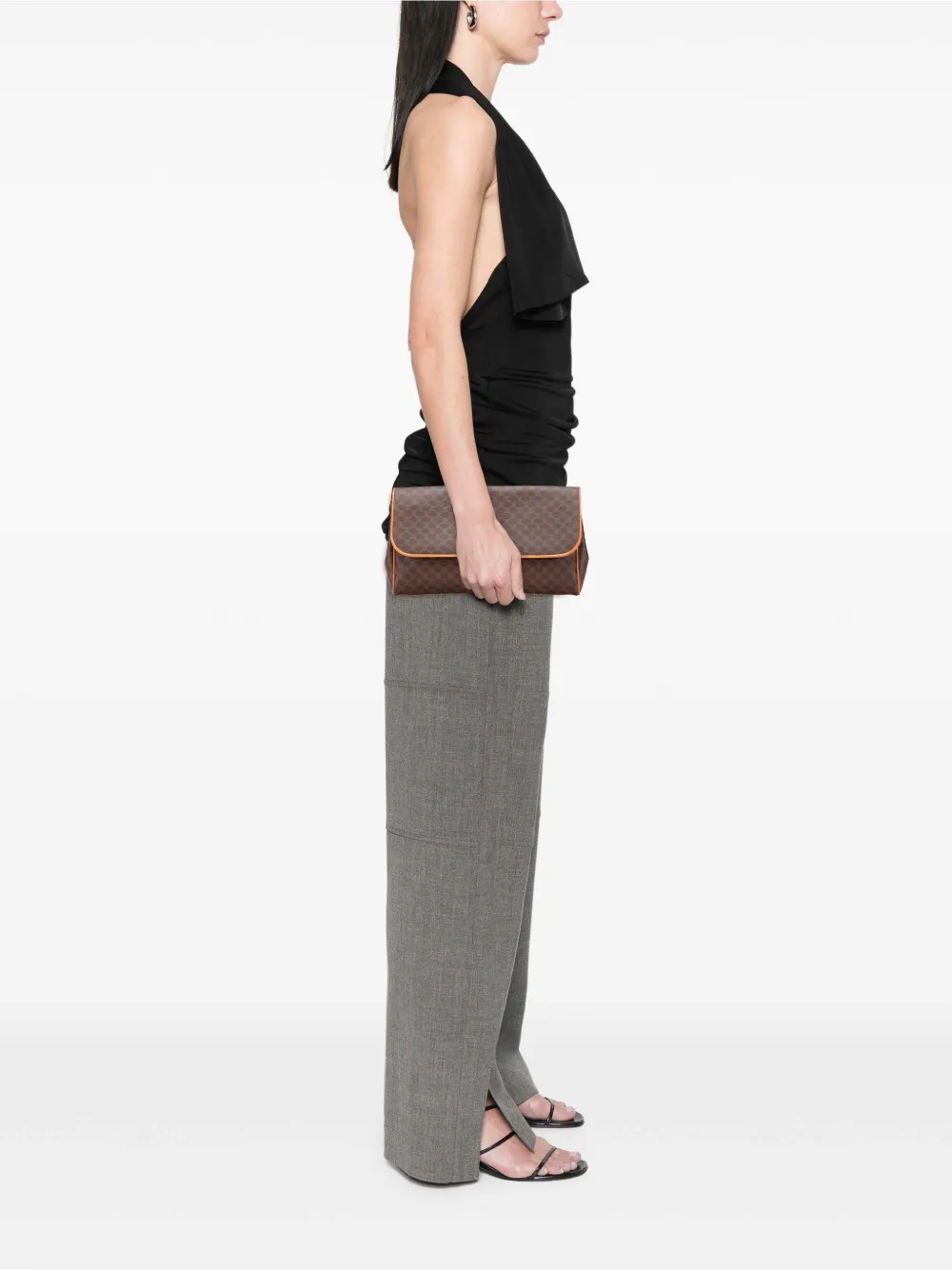 Celine Pre-Owned 1993 Macadam Coated Canvas clutch bag | Pre-Owned | Image 2