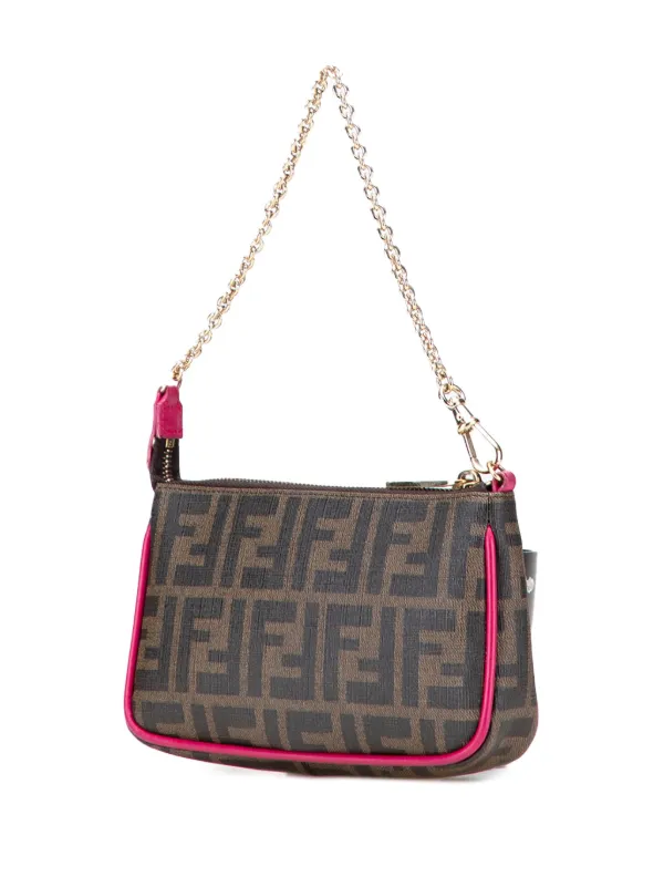 Fendi Pre-Owned 2010-2025 Zucca Spalmati Chain Pochette