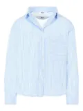 MSGM Kids striped patch-pocket shirt - Blue