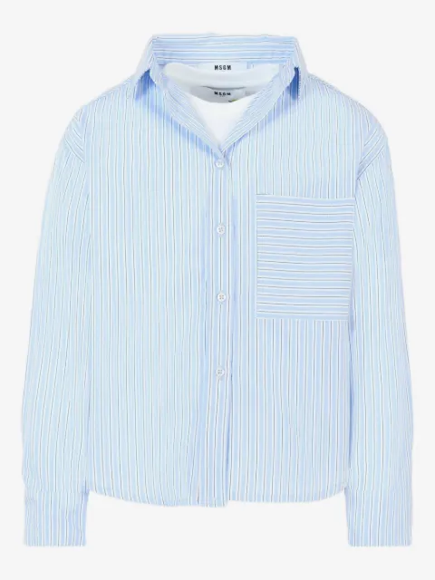 MSGM Kids chemise rayée à poche poitrine
