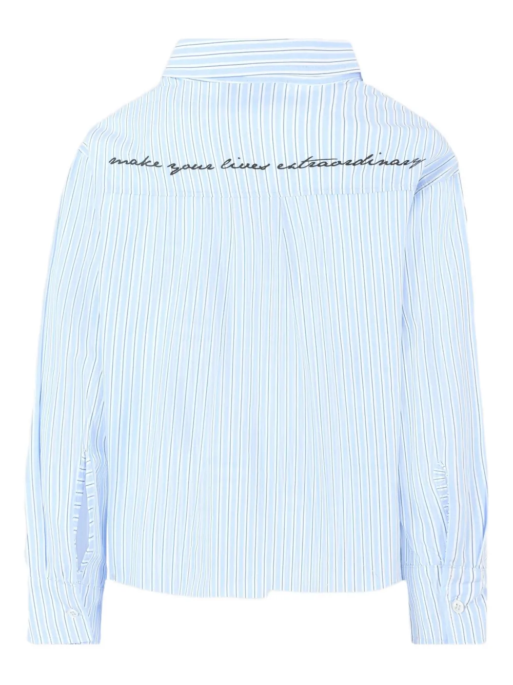 MSGM Kids striped patch-pocket shirt Blauw