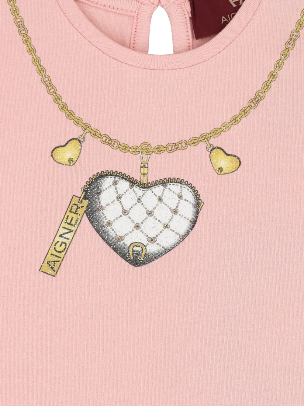 Aigner Kids necklace-print ruffled T-shirt 881