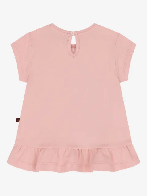 Aigner Kids playera con volantes y collar estampado