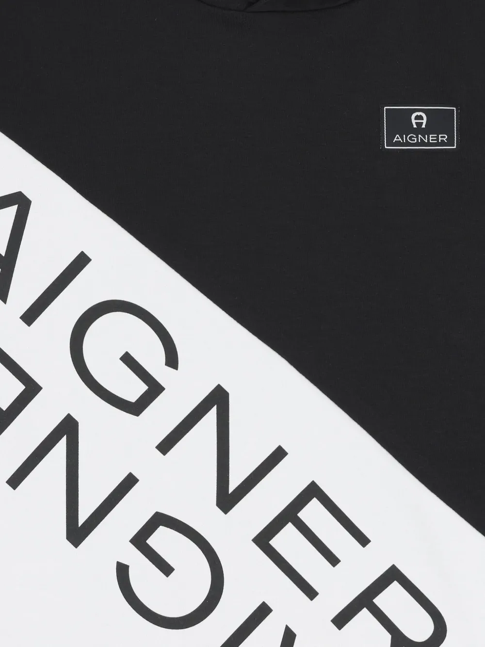 Aigner Kids logo-detail hoodie Zwart