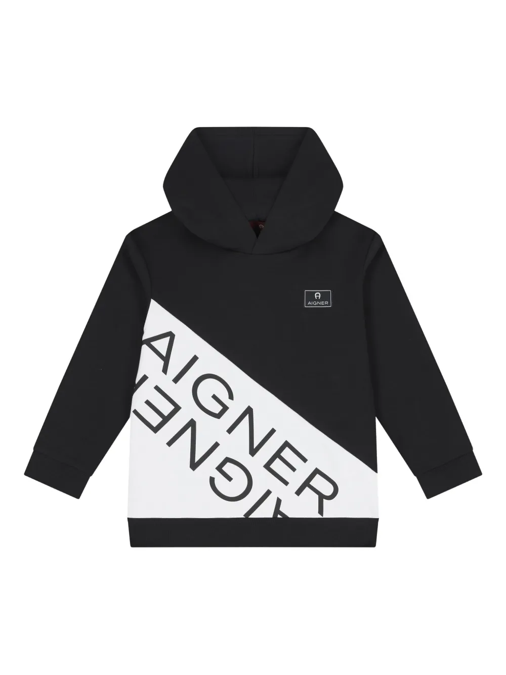Aigner Kids logo-detail hoodie Zwart