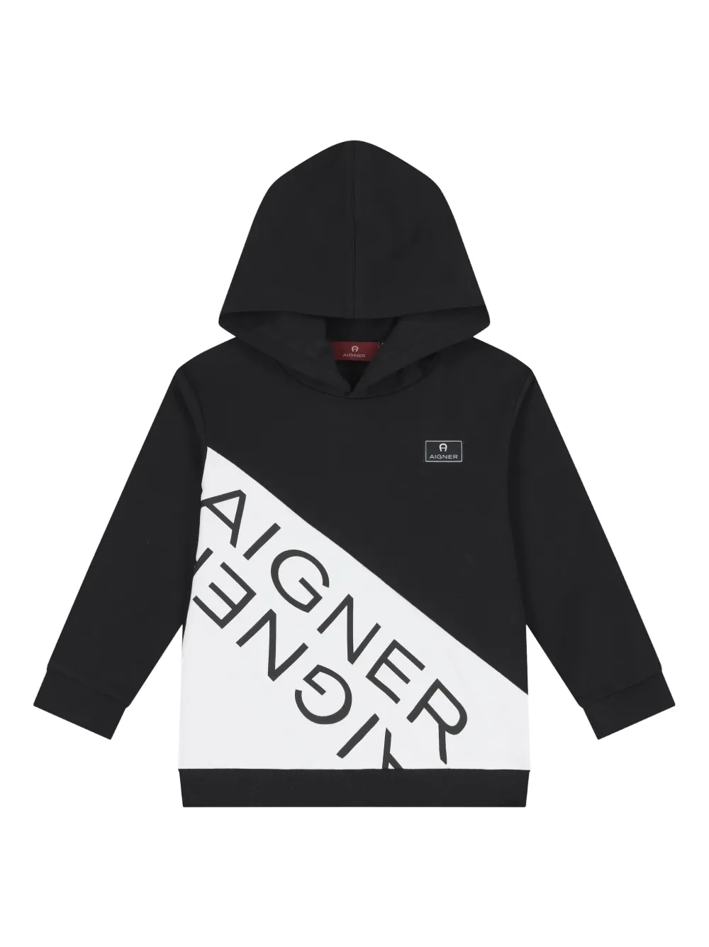 Aigner Kids logo-detail hoodie Zwart