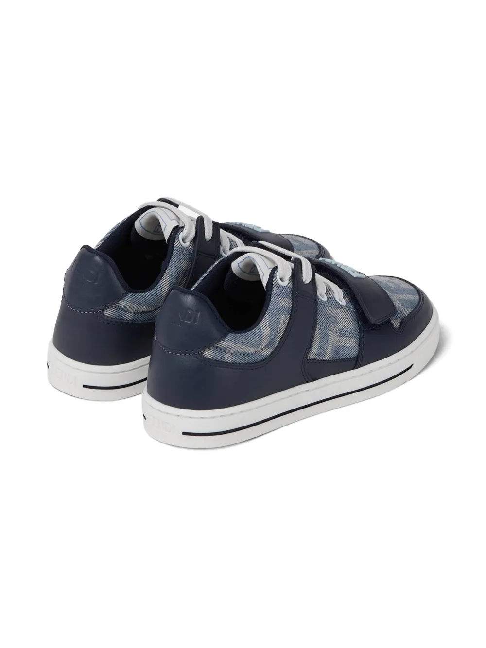 Fendi Kids logo strap sneakers Blauw