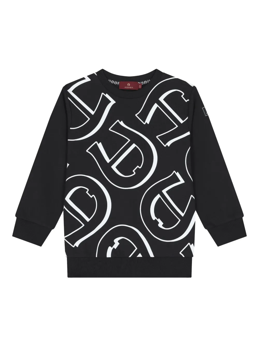 Aigner Kids logo-print sweatshirt Zwart