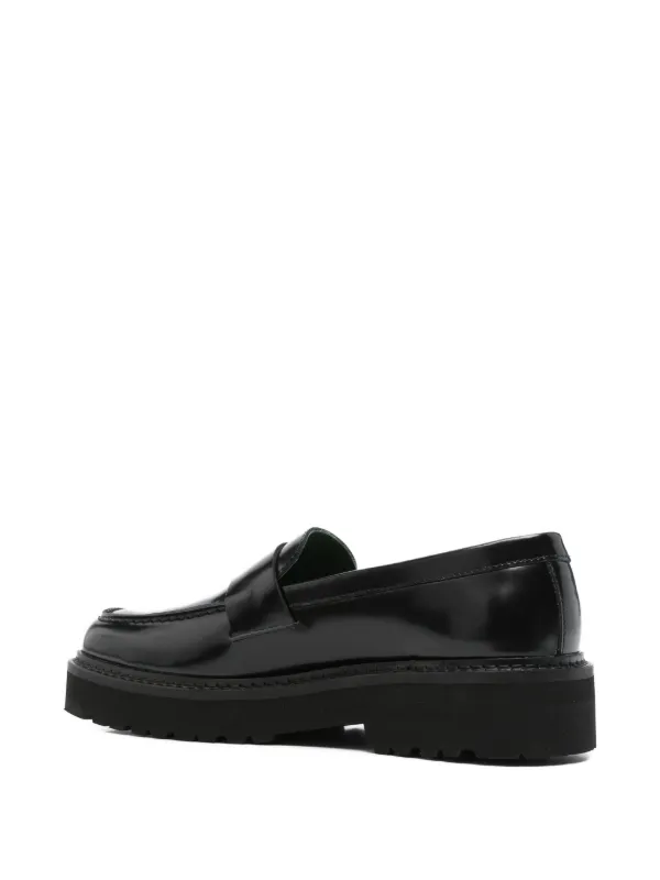 ブラックレザー ローファー ストラップ付き VINNY'S ストラップ レザーローファー | ブラック | FARFETCH JP
