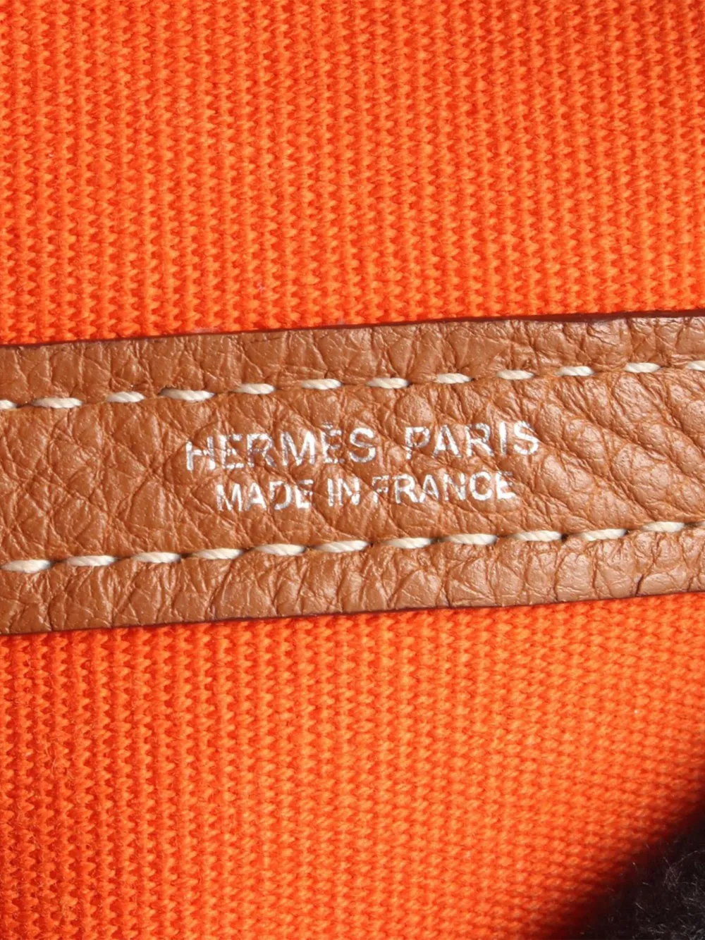Pre-owned Hermes 2013 Toile And Negonda Striped Garden Party 36 Tote Bag In Brown