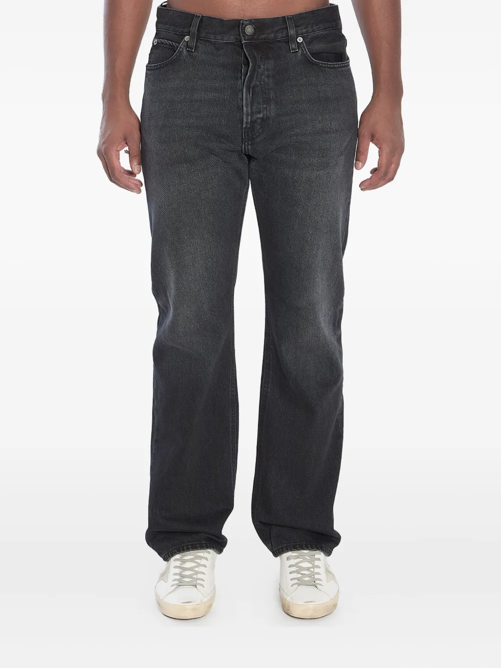 Haikure five-pockets buttoned bootcut jeans Zwart