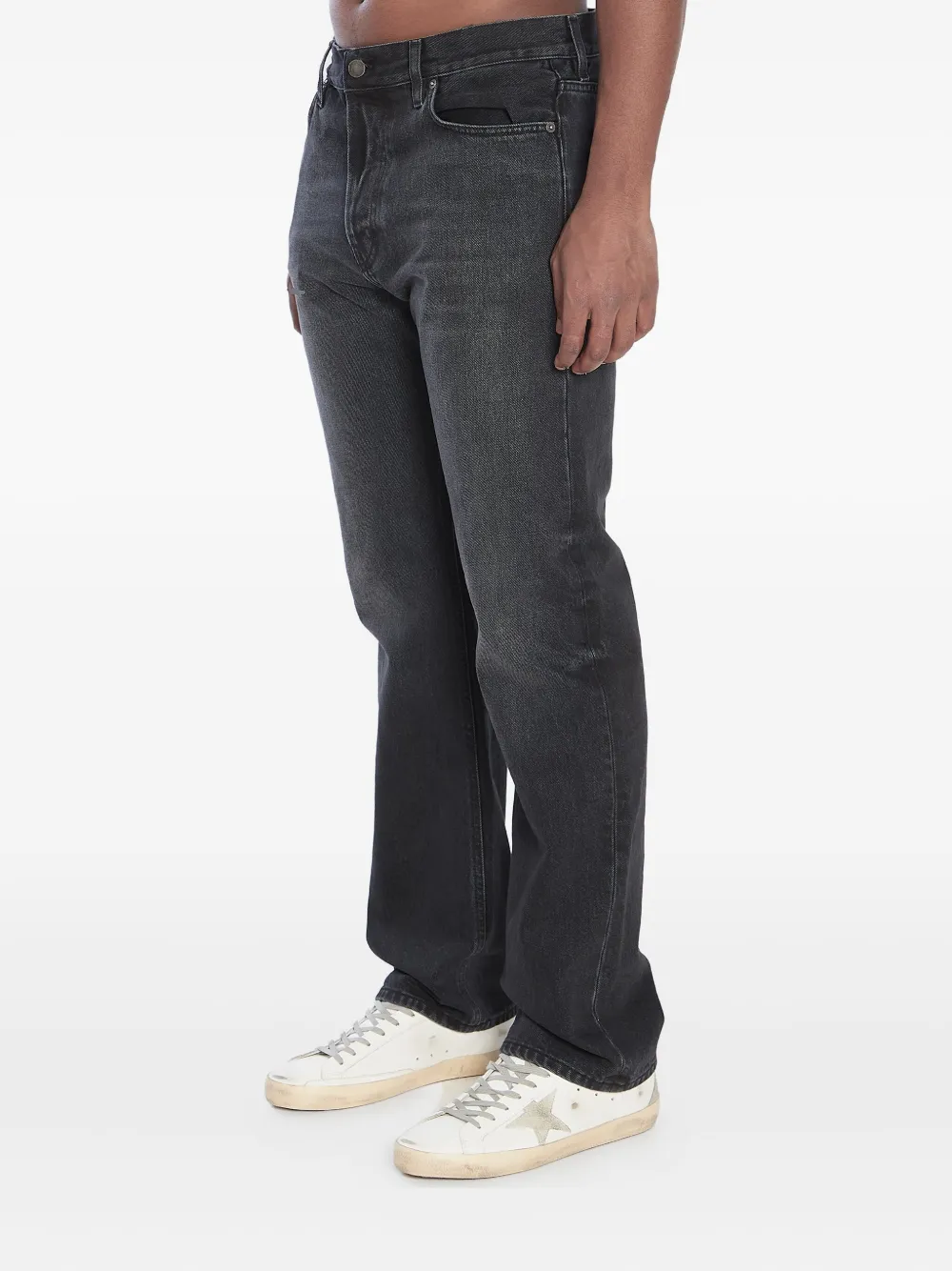 Haikure five-pockets buttoned bootcut jeans Zwart