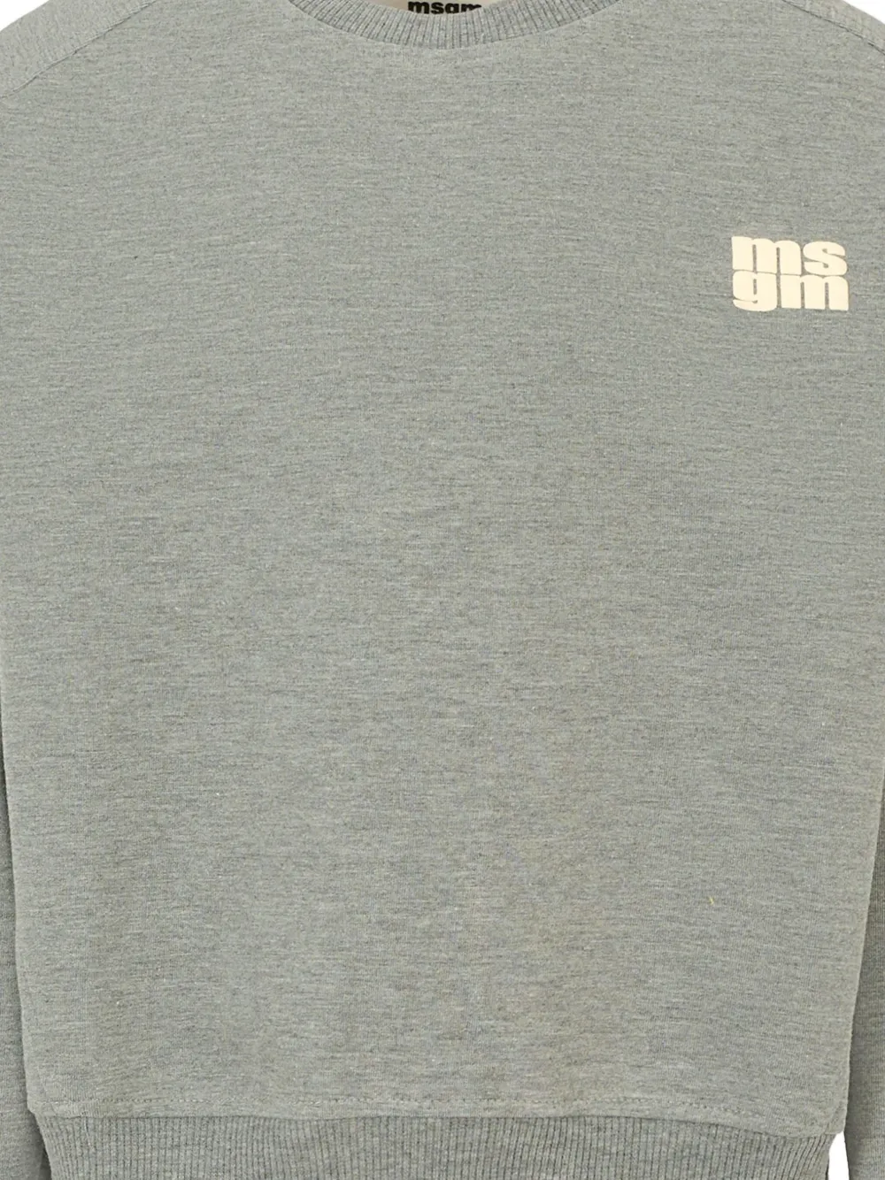 MSGM Kids logo-print crew-neck sweatshirt Grijs