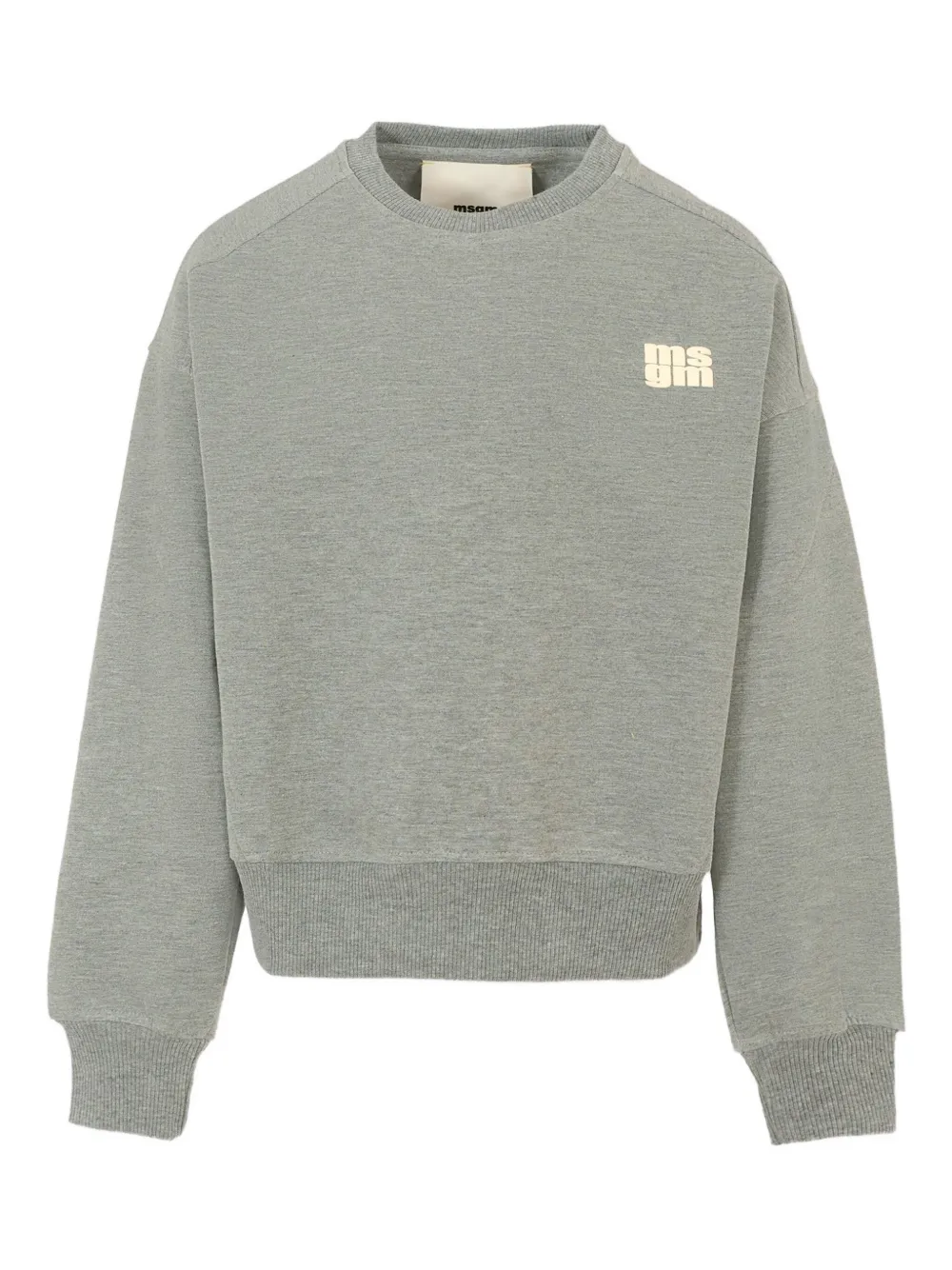 MSGM Kids logo-print crew-neck sweatshirt Grijs