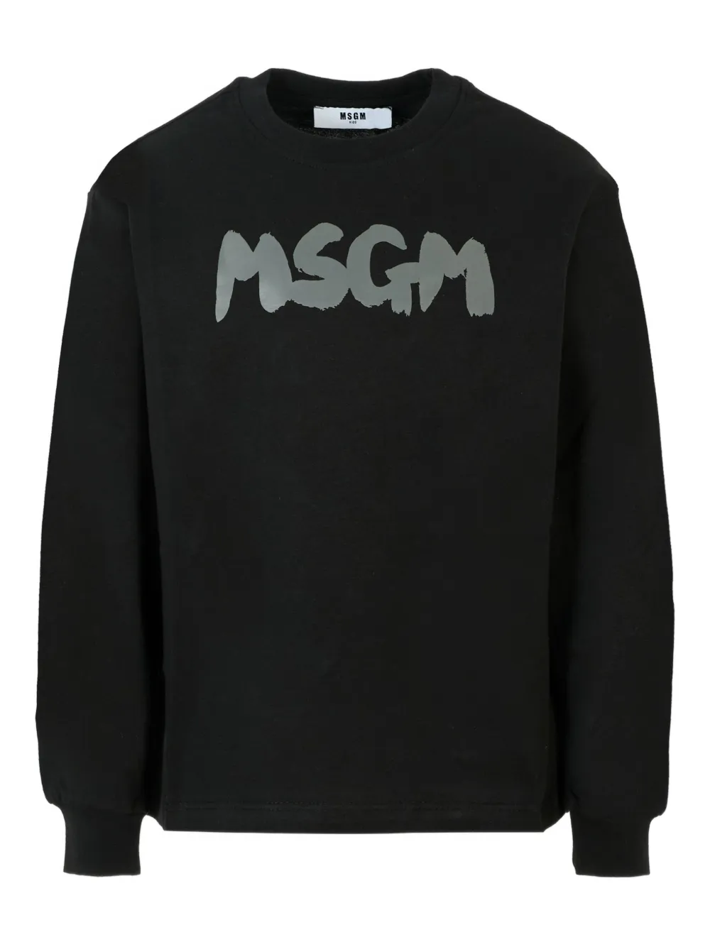 MSGM Kids logo-print long-sleeve T-shirt Zwart