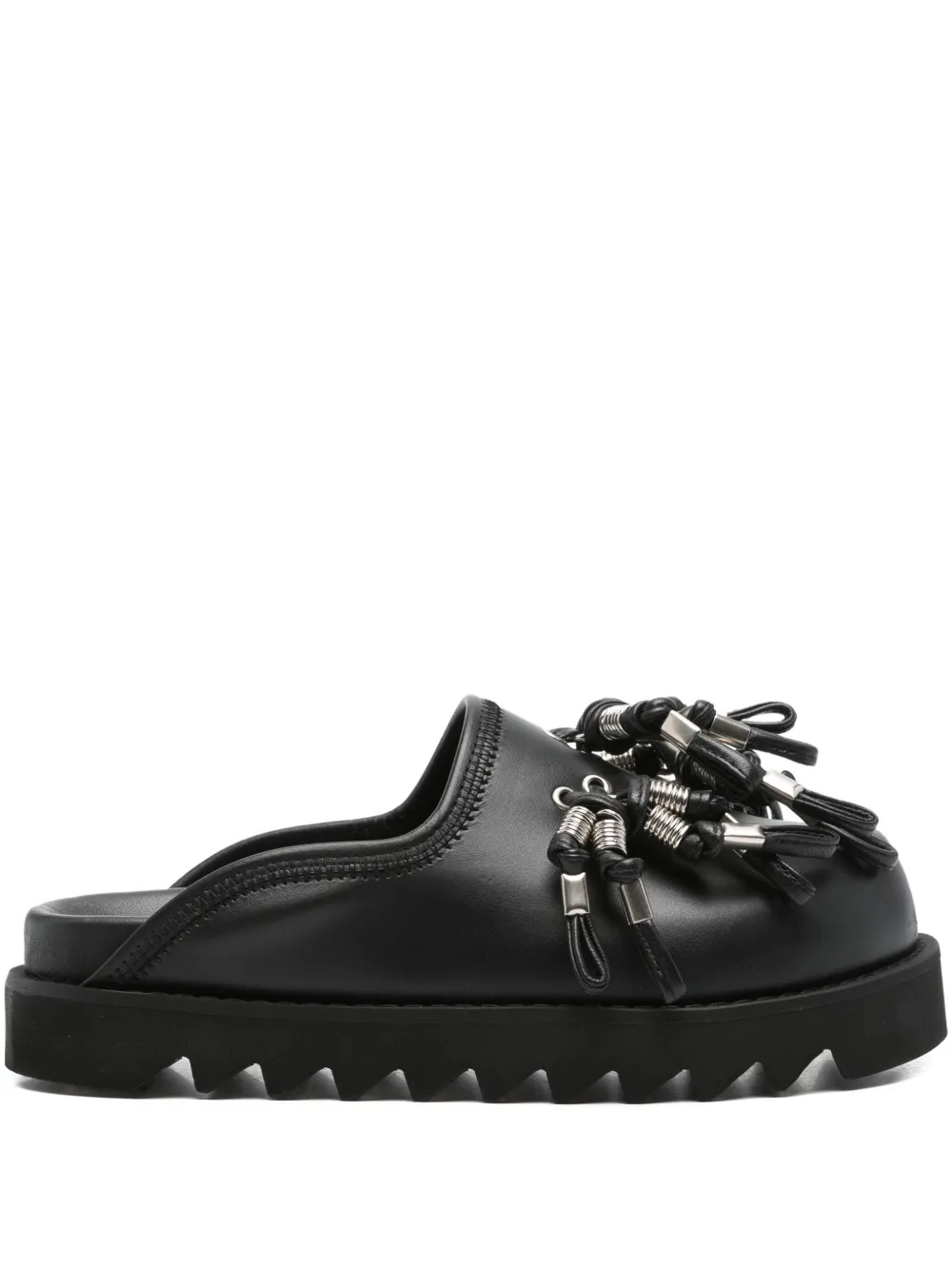 Toga Pulla tassel-embellished leather mules | Black | Image 1