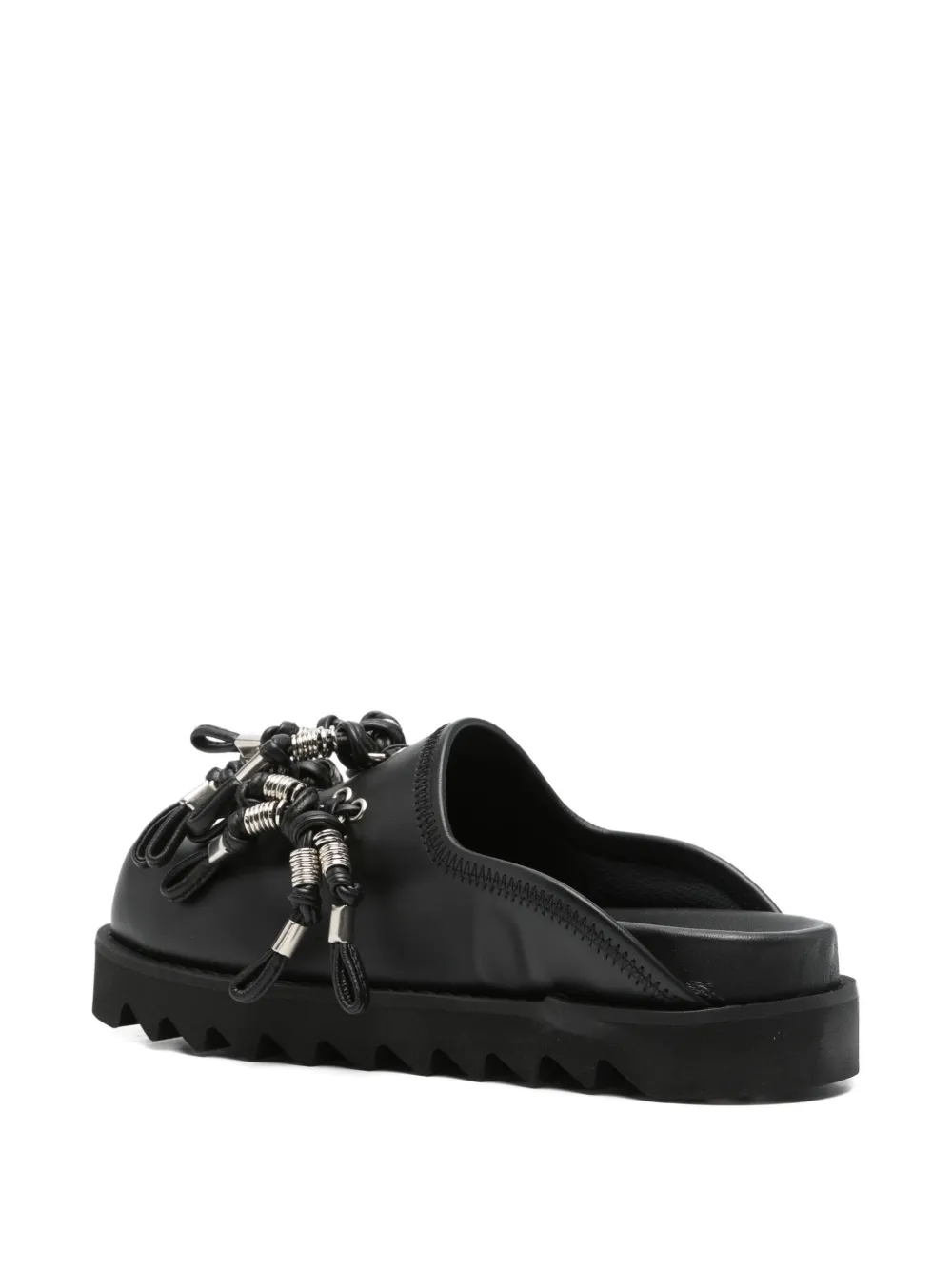 Toga Tassel-embellished Leather Mules In Black