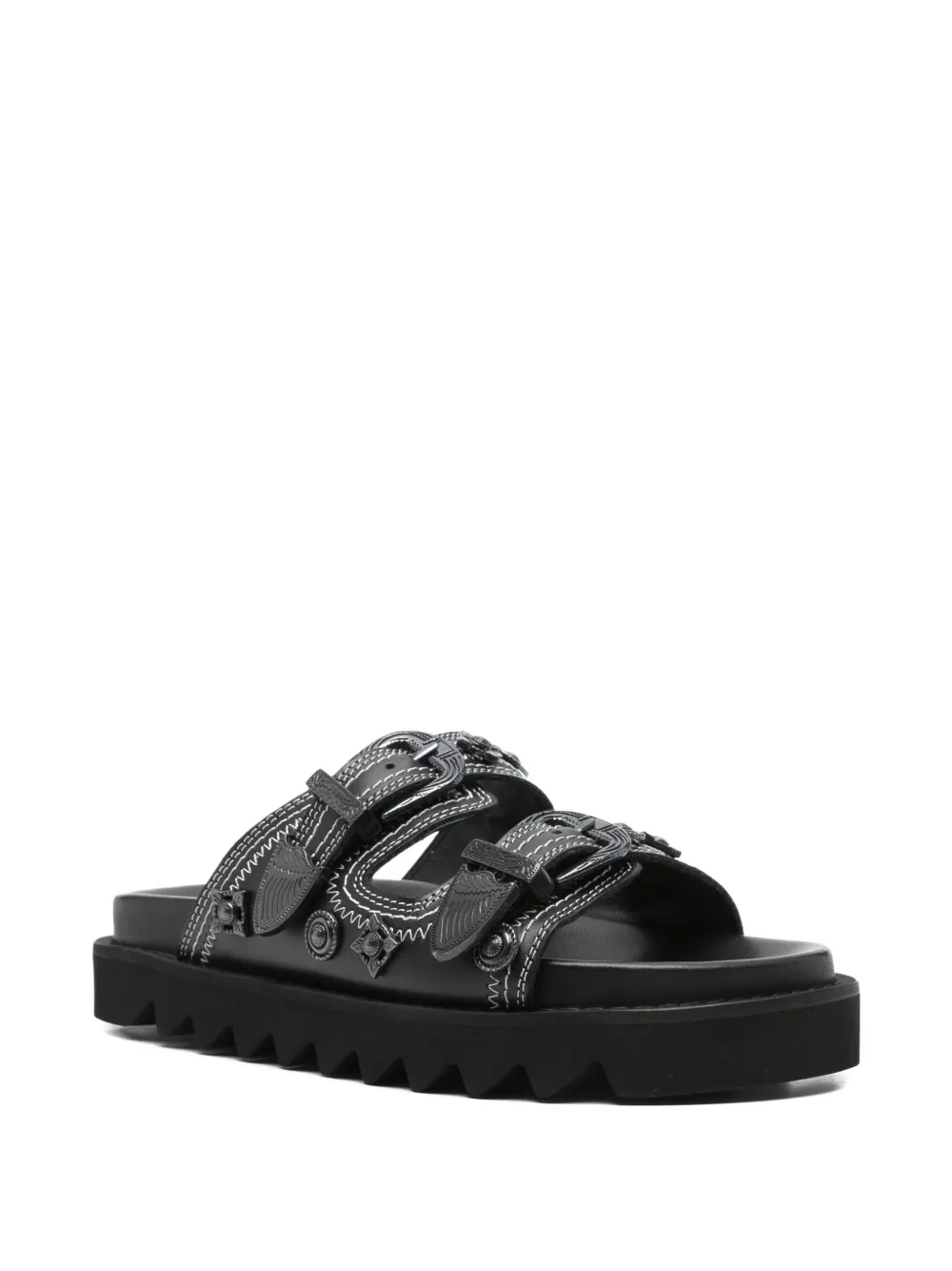Toga Embellished-buckle Sandals In Black