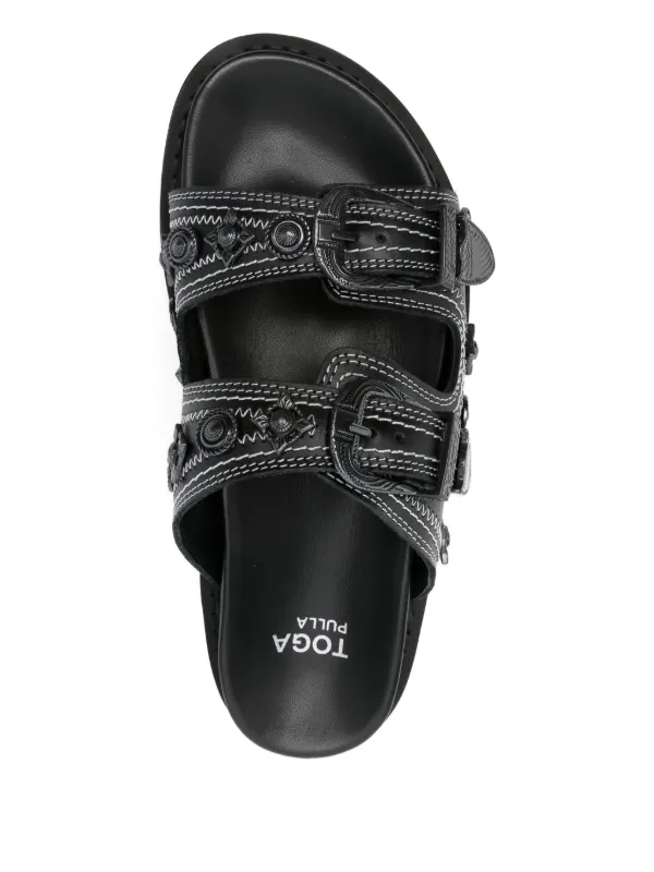Toga Pulla embellished-buckle Sandals | Black | FARFETCH