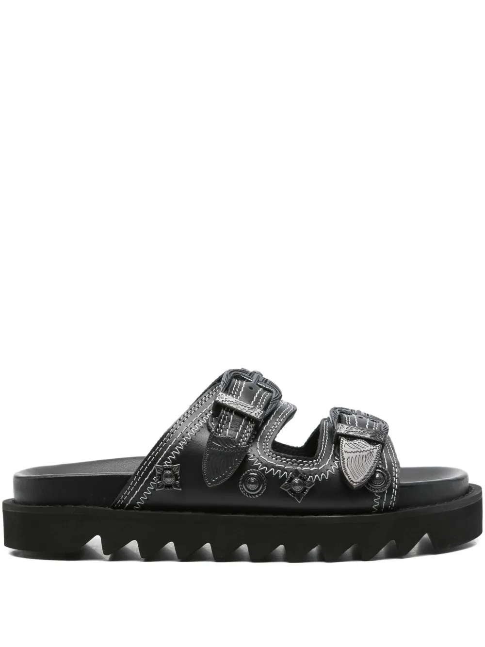 Toga Embellished-buckle Sandals In Black