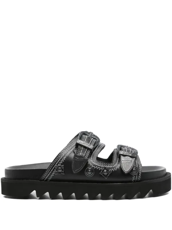Toga Pulla embellished-buckle Sandals | Black | FARFETCH