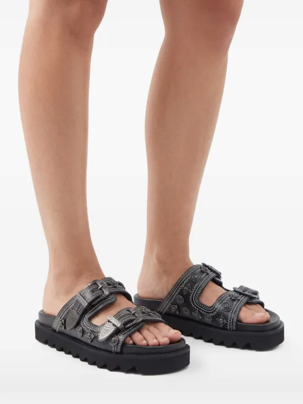 Toga Pulla embellished-buckle Sandals | Black | FARFETCH
