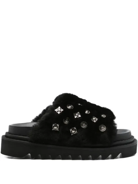 Toga Pulla 40mm shearling studded sandals