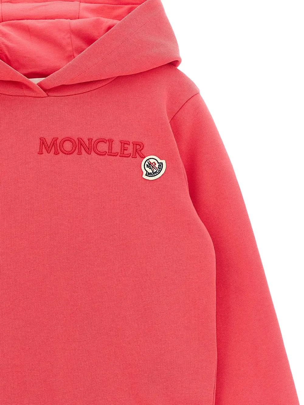 Moncler Enfant Hoodie met logo Roze