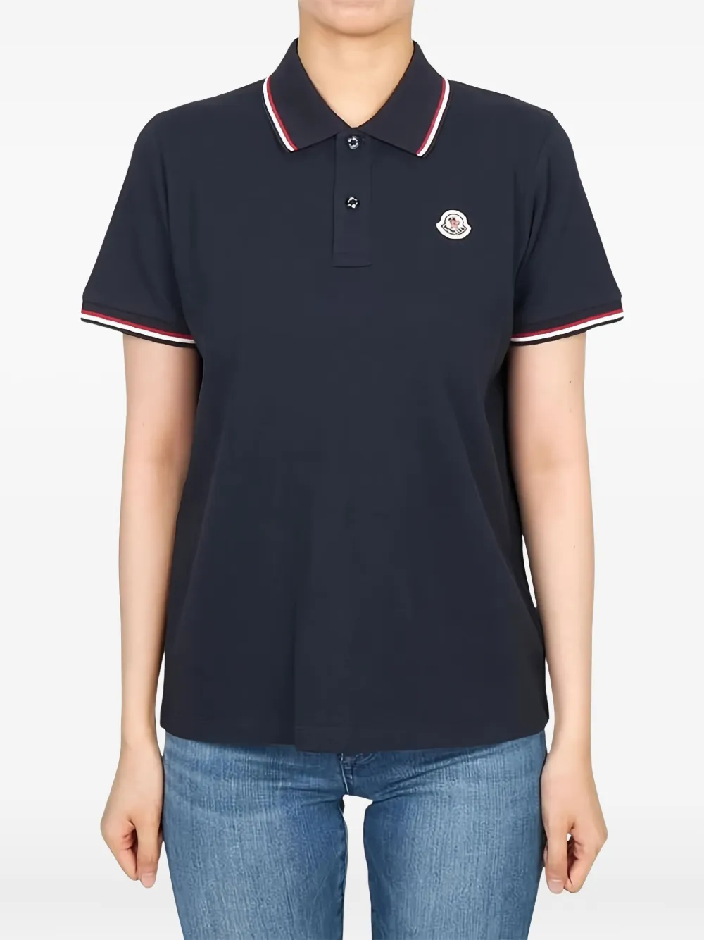Moncler Enfant Poloshirt met logopatch Blauw