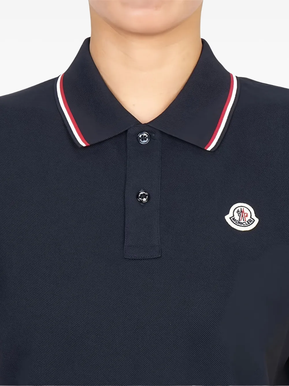 Moncler Enfant Poloshirt met logopatch Blauw