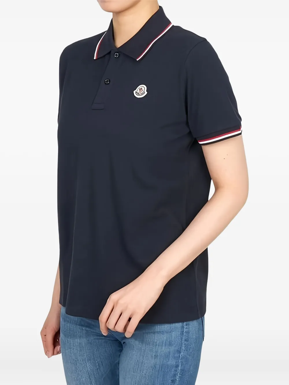 Moncler Enfant Poloshirt met logopatch Blauw