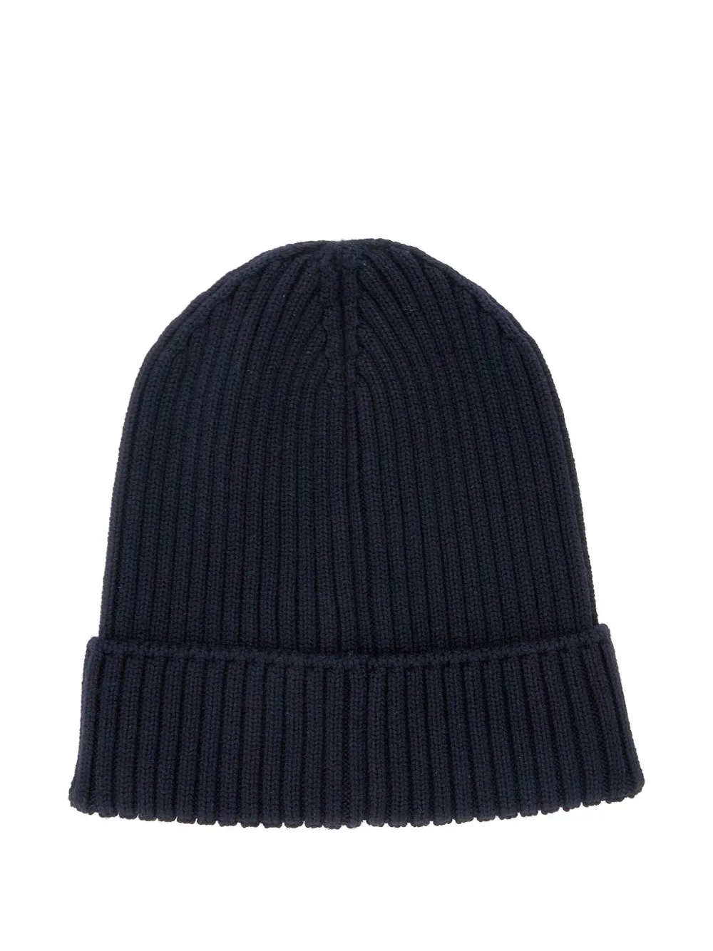 Moncler Enfant logo-patch ribbed beanie hat - Blauw