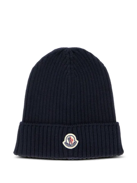 Moncler Enfant gorro tejido con parche del logo