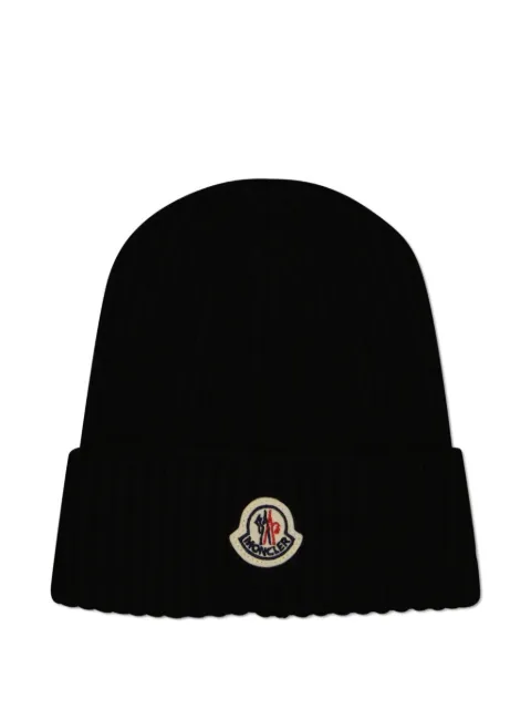 Moncler Enfant logo-patch beanie hat