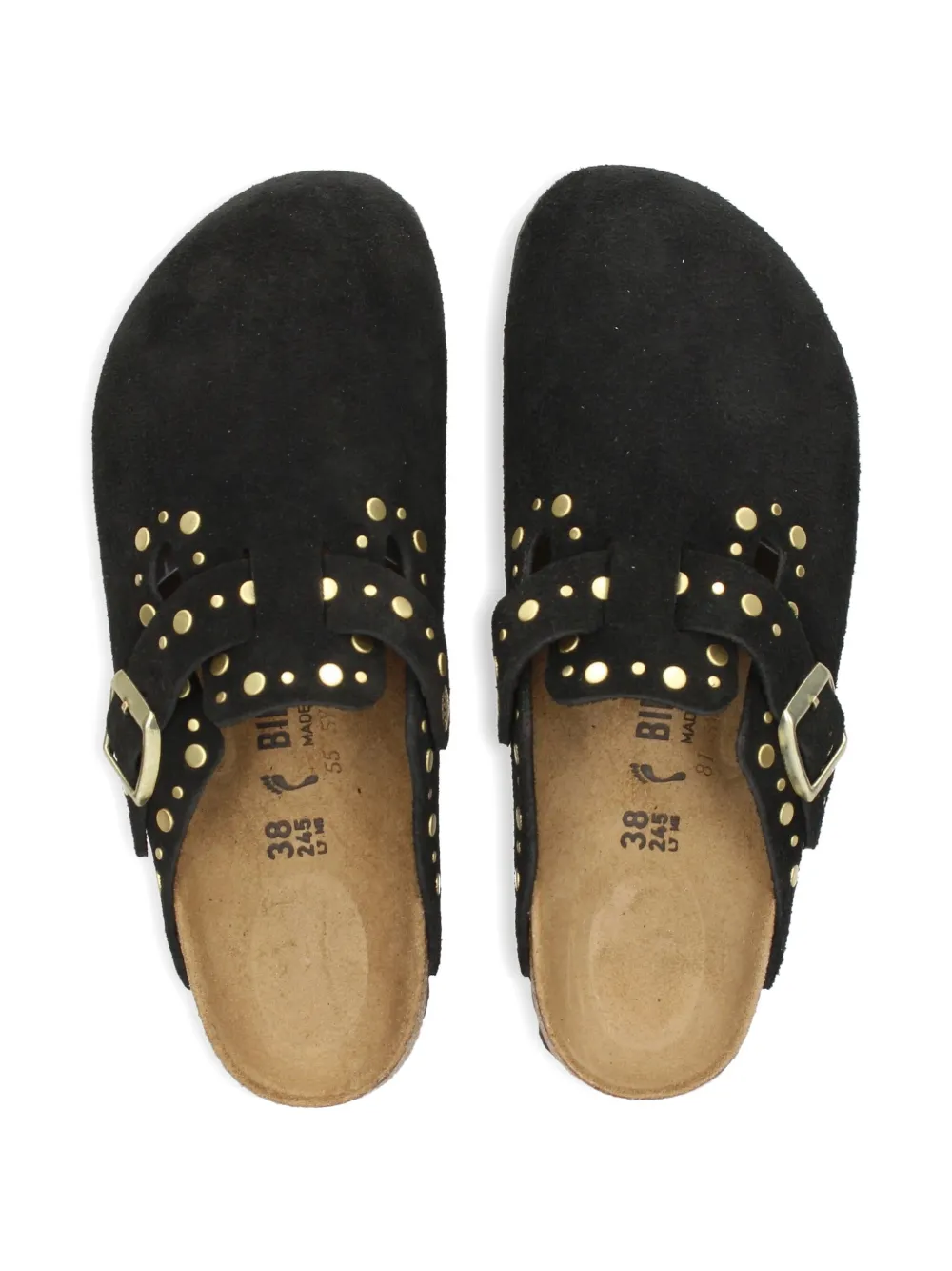 Birkenstock Boston Rivets studded buckle mules Black