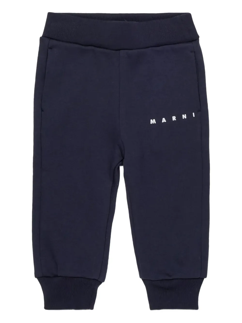 Marni Kids logo-print tracksuit bottoms - Blu