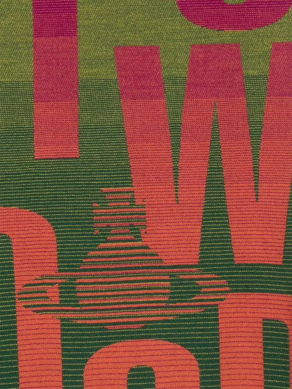 Vivienne Westwood logo fringed scarf - Groen