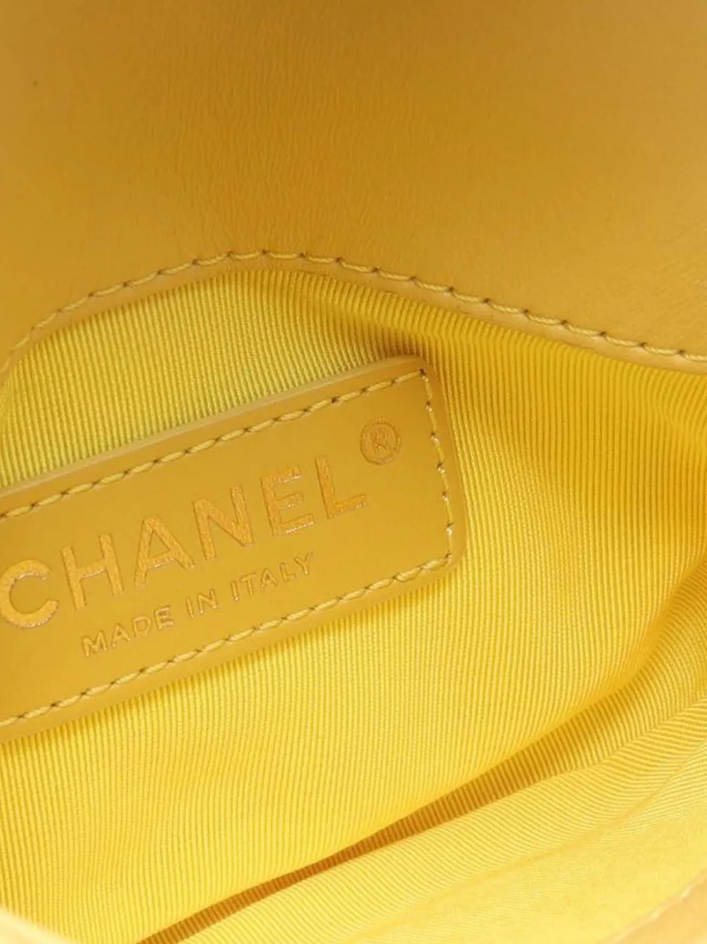 Pre-owned Chanel 2019 Quilted Lambskin Side Packs Flap Crossbody Bag In Yellow