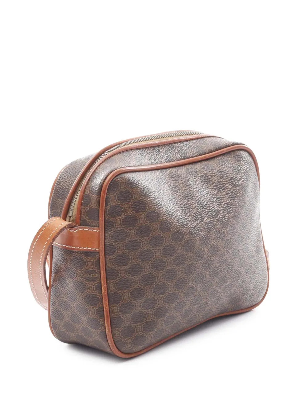 Pre-owned Celine 2000-2011 Macadam Coated Canvas Crossbody Bag In Brown