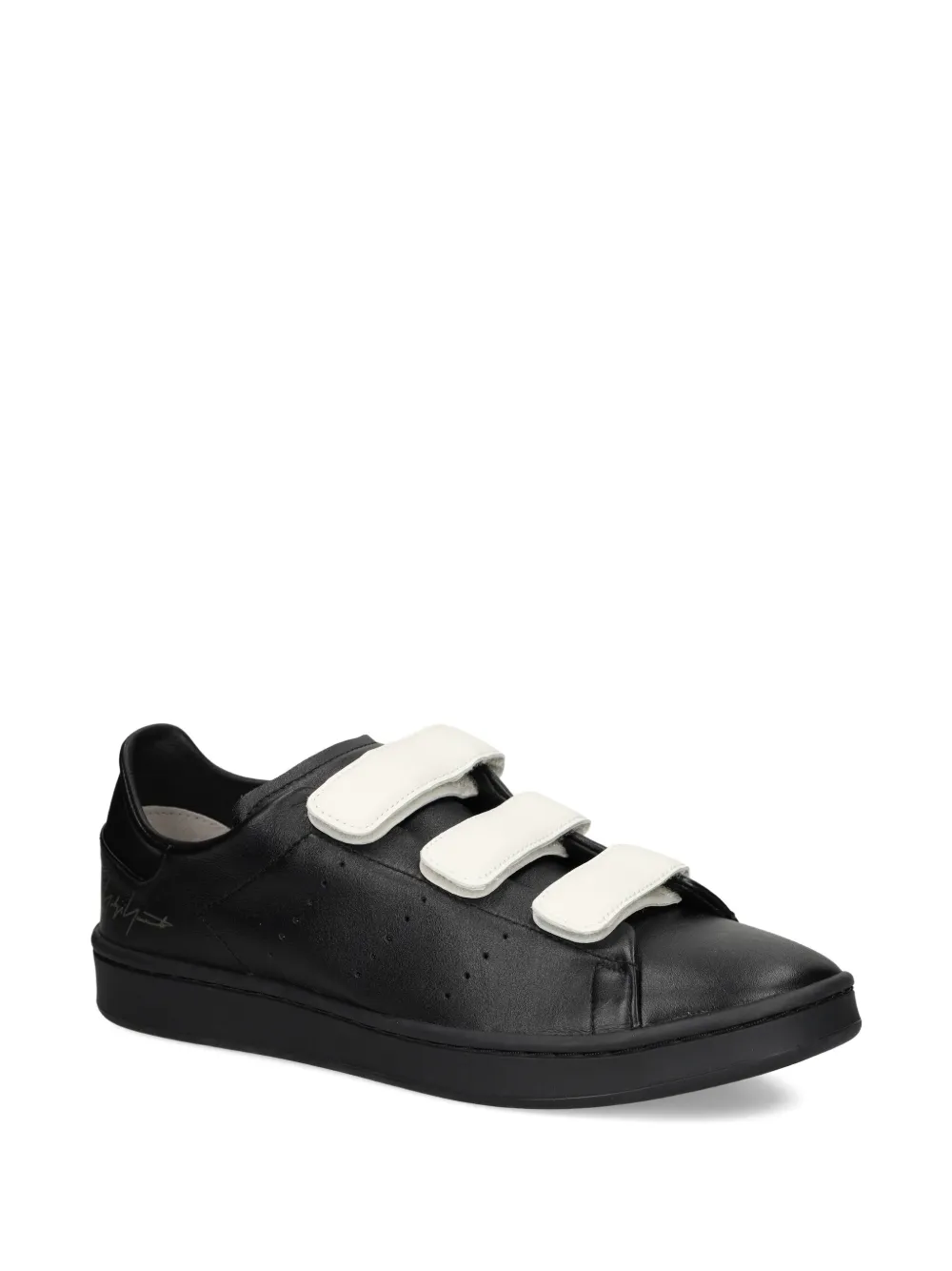 Y-3 leather strap sneakers Black