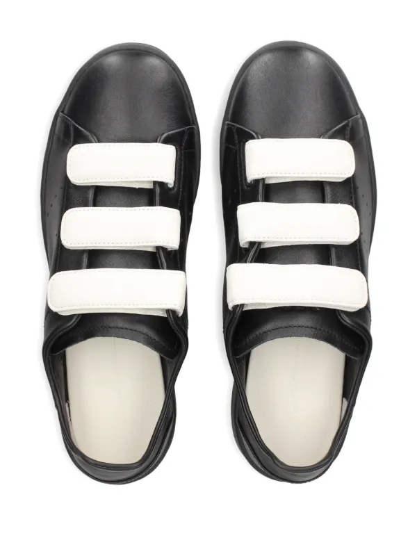 Y-3 Leather Strap Sneakers | Black | FARFETCH RO