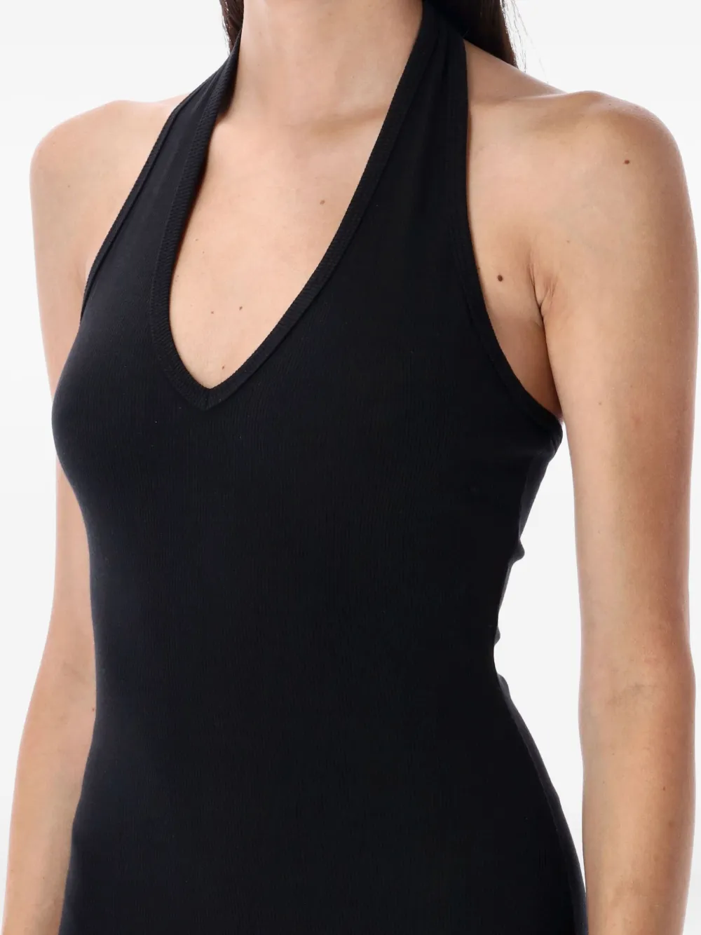 ETERNE halter-neck maxi dress Zwart